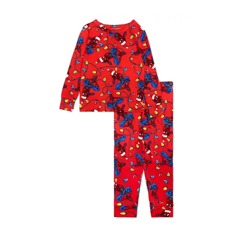 Marvel Baby Boys Red Spiderman Christmas 2 Piece Pajamas Pants Top Size 2T